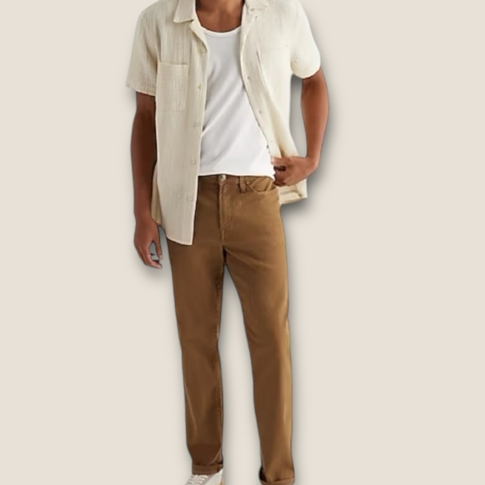 EXPRESS| Straight Dark Khaki Hyper Stretch Jeans | 38x32